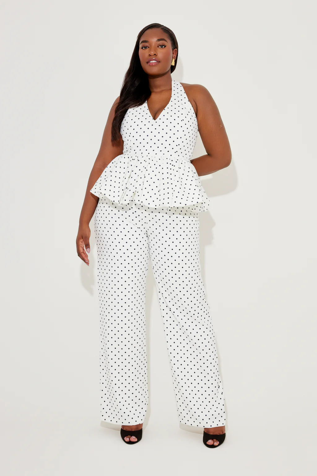 The Ultimate Muse Polka Dot Peplum Top