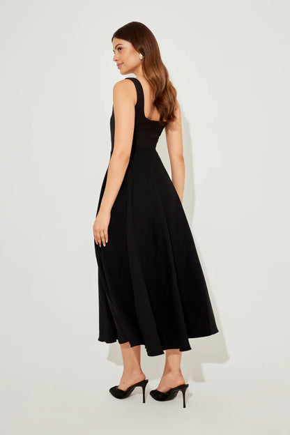 The Ultimate Muse High Waist Square Neck Midi Dress