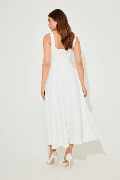 The Ultimate Muse High Waist Square Neck Midi Dress