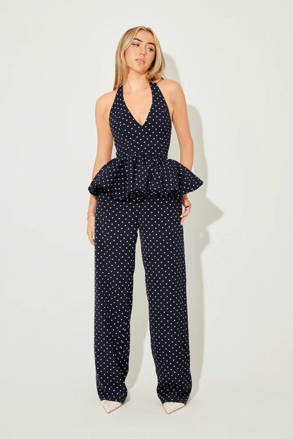 The Ultimate Muse Polka Dot Peplum Top