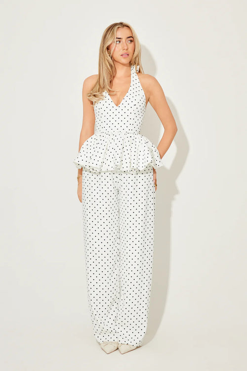 The Ultimate Muse Polka Dot Peplum Top