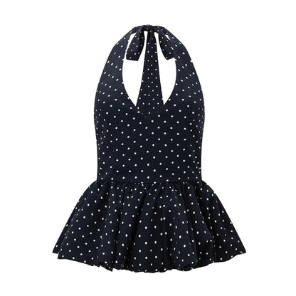 The Ultimate Muse Polka Dot Peplum Top