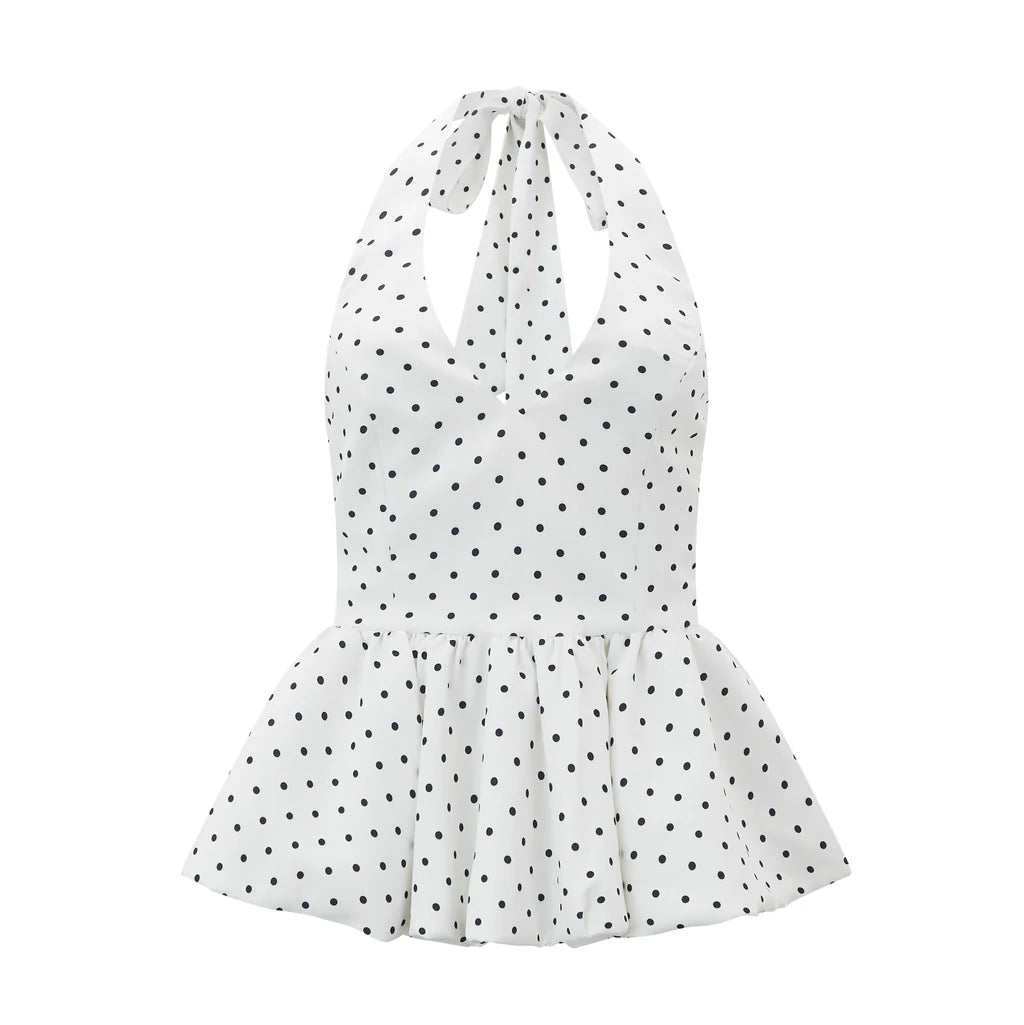 The Ultimate Muse Polka Dot Peplum Top